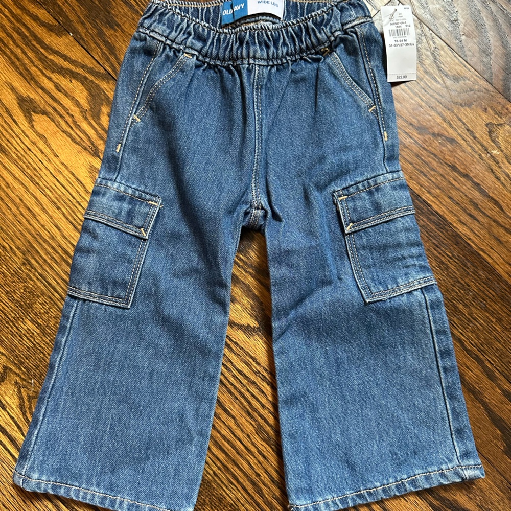 Blue Denim Kids Cargo Pants